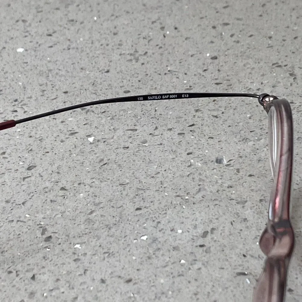 SAFILO SAF 5001 E13 47 15 135 Eyeglass Frames Made in Italy Red Brown